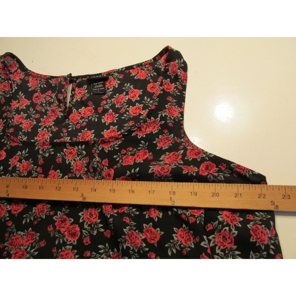 Torrid Babydoll Tunic Tank Top Womens 1 14/16 Black Floral Hi/Lo Boho 10381189 - Picture 7 of 10